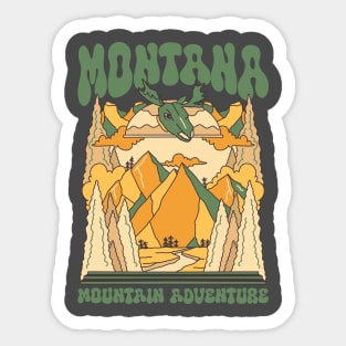 Retro United States Montana Sticker